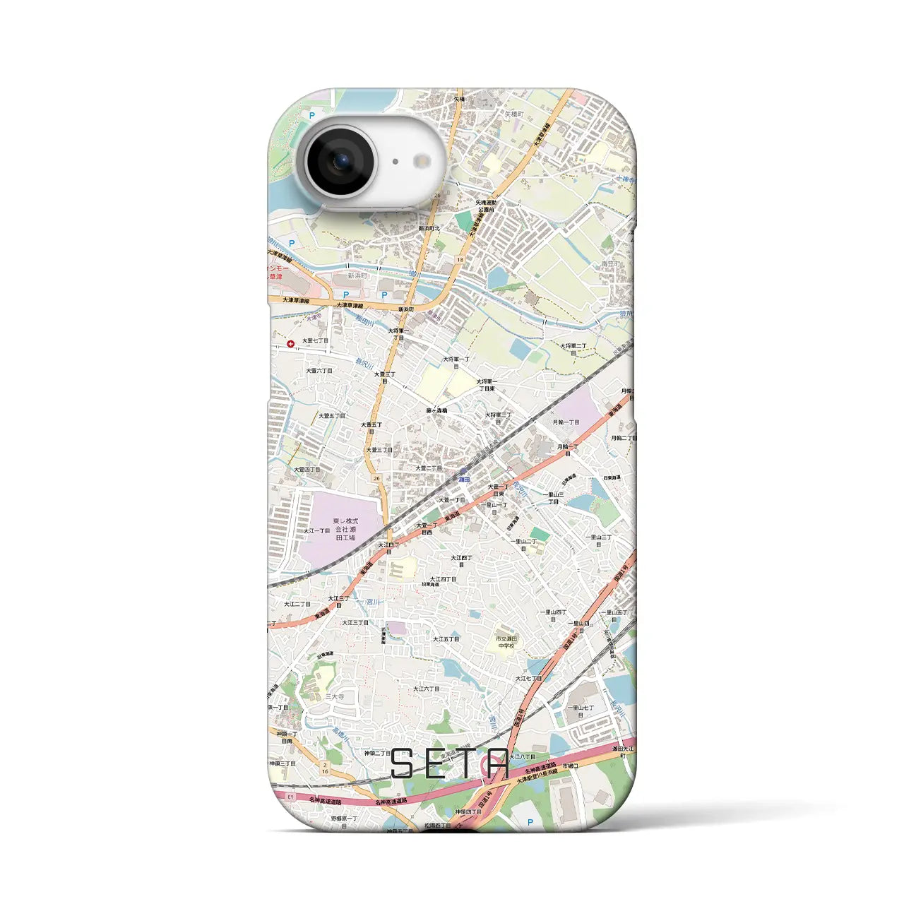 【瀬田（滋賀県）】地図柄iPhoneケース（バックカバータイプ）