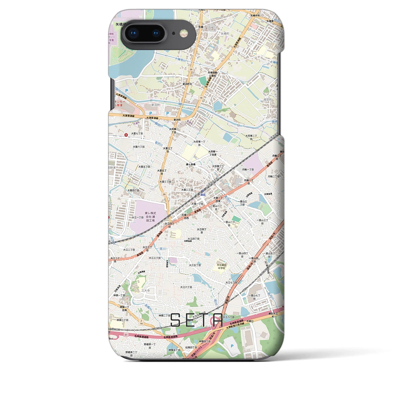 【瀬田（滋賀県）】地図柄iPhoneケース（バックカバータイプ）