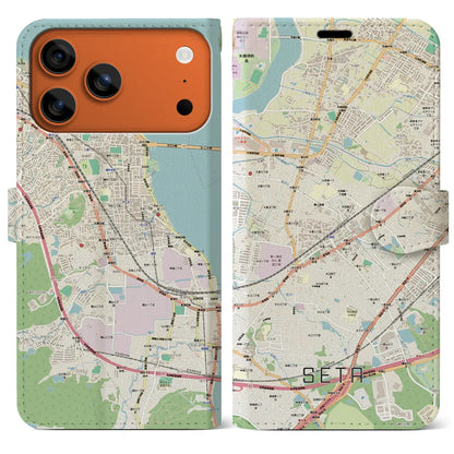 【瀬田（滋賀県）】地図柄iPhoneケース（手帳タイプ）