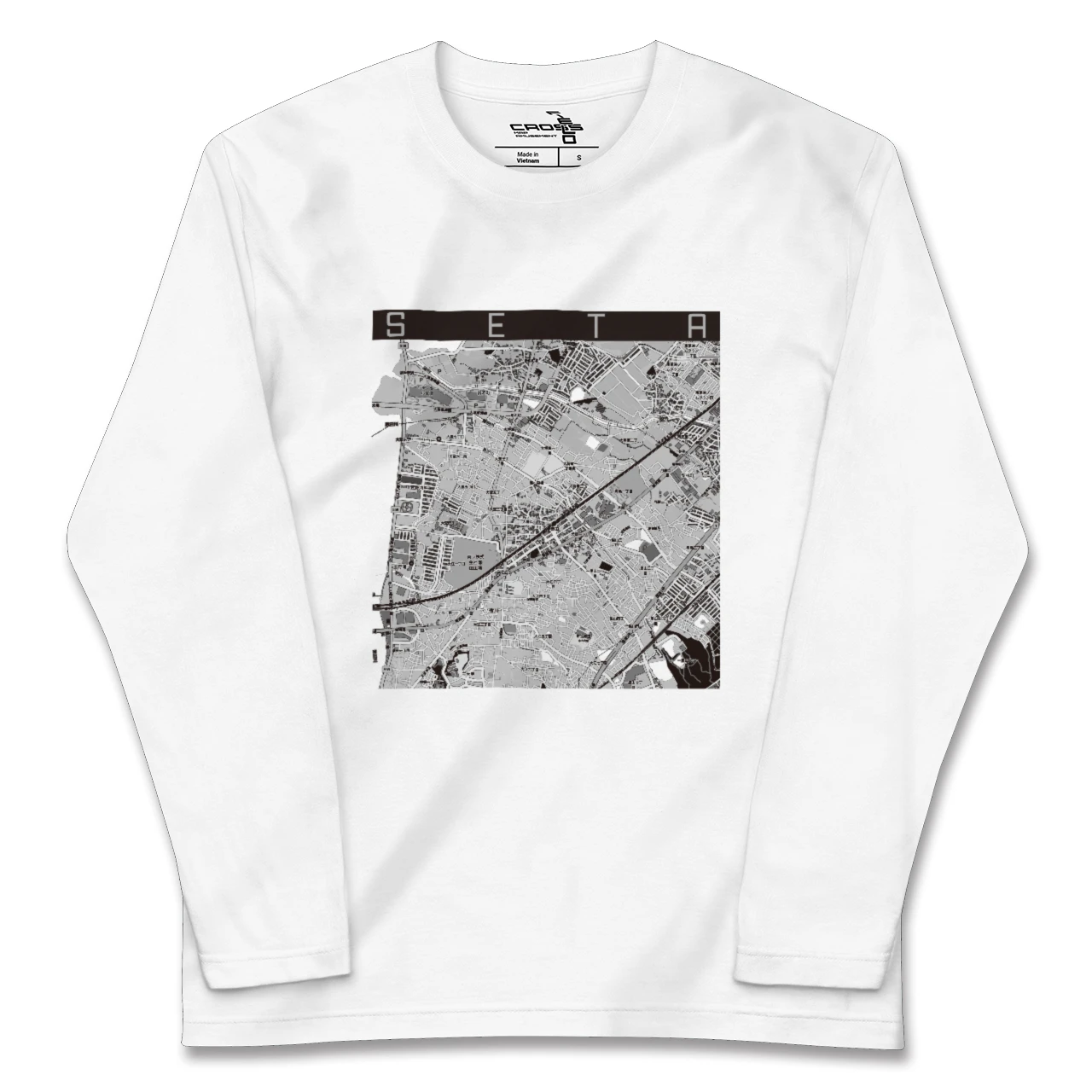 【瀬田（滋賀県）】地図柄ロングスリーブTシャツ