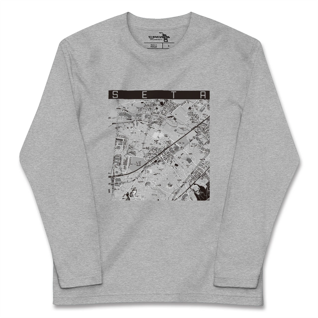 【瀬田（滋賀県）】地図柄ロングスリーブTシャツ