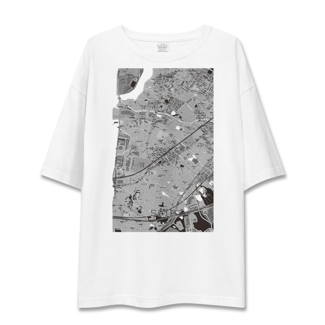 【瀬田（滋賀県）】地図柄ビッグシルエットTシャツ