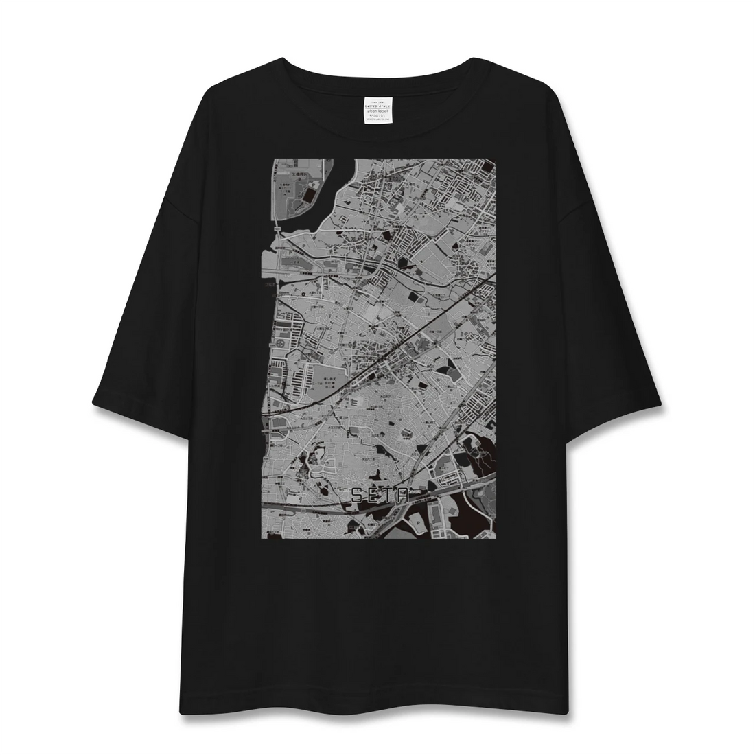 【瀬田（滋賀県）】地図柄ビッグシルエットTシャツ
