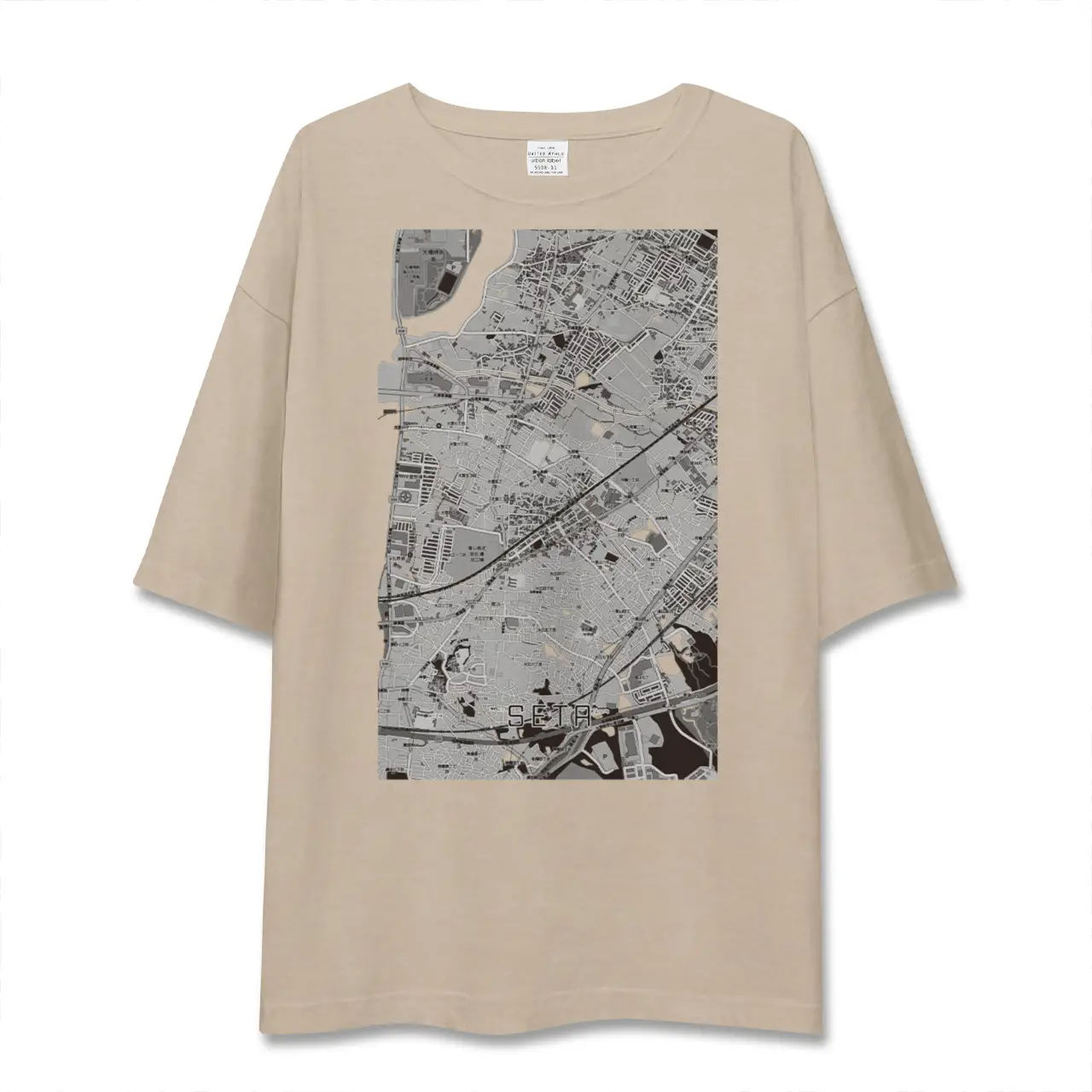 【瀬田（滋賀県）】地図柄ビッグシルエットTシャツ