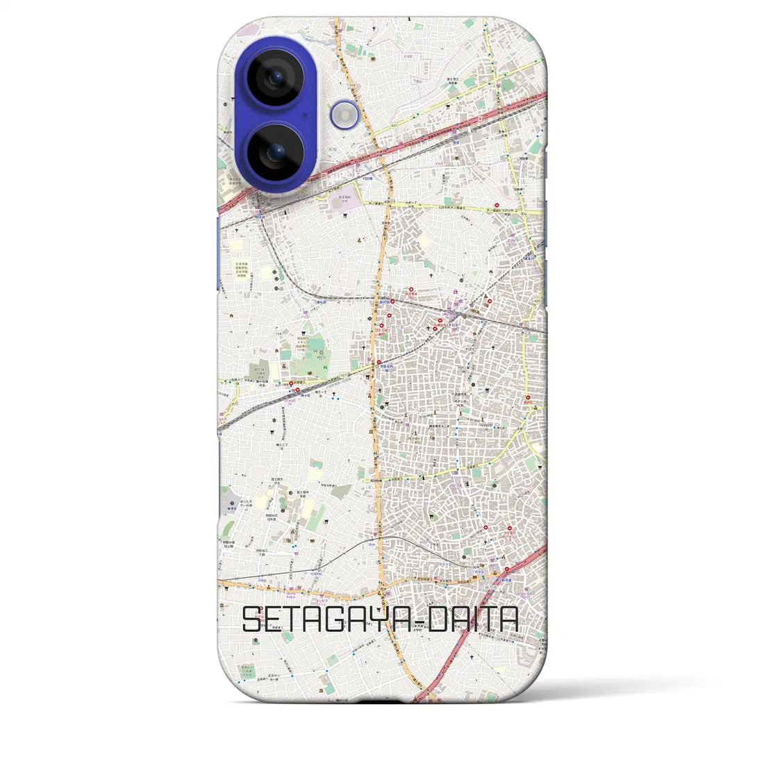 【世田谷代田（東京都）】地図柄iPhoneケース（バックカバータイプ）ナチュラル・iPhone 16 Pro Max 用