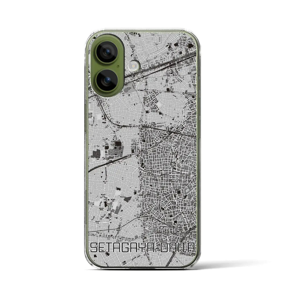 【世田谷代田（東京都）】地図柄iPhoneケース（クリアタイプ）モノトーン・iPhone 17 Pro Max 用