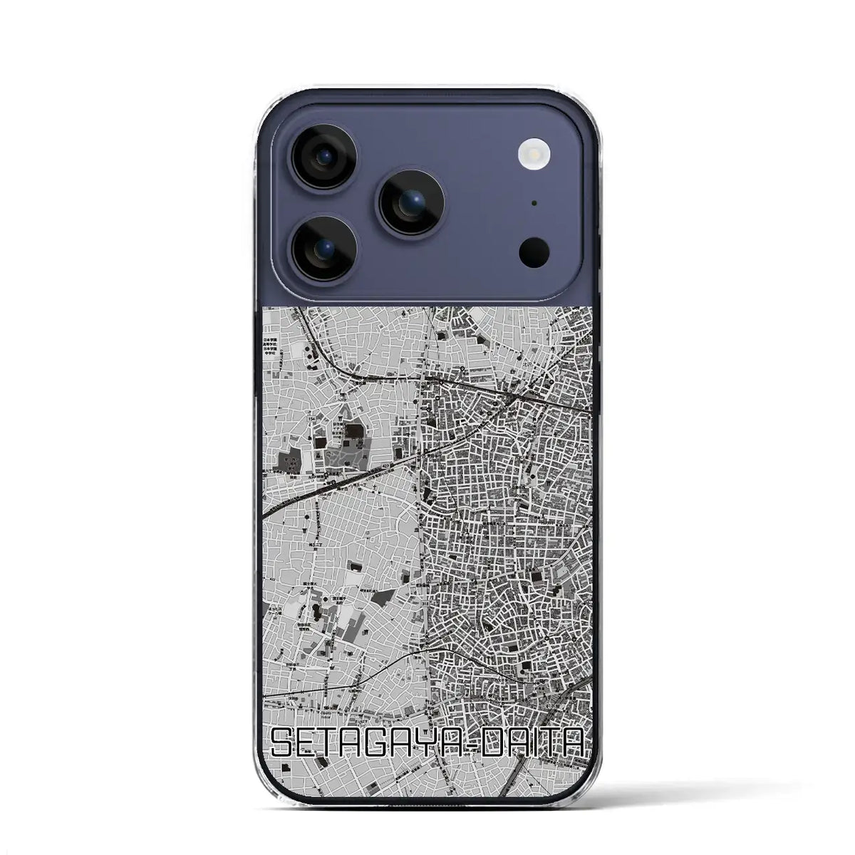 【世田谷代田（東京都）】地図柄iPhoneケース（クリアタイプ）
