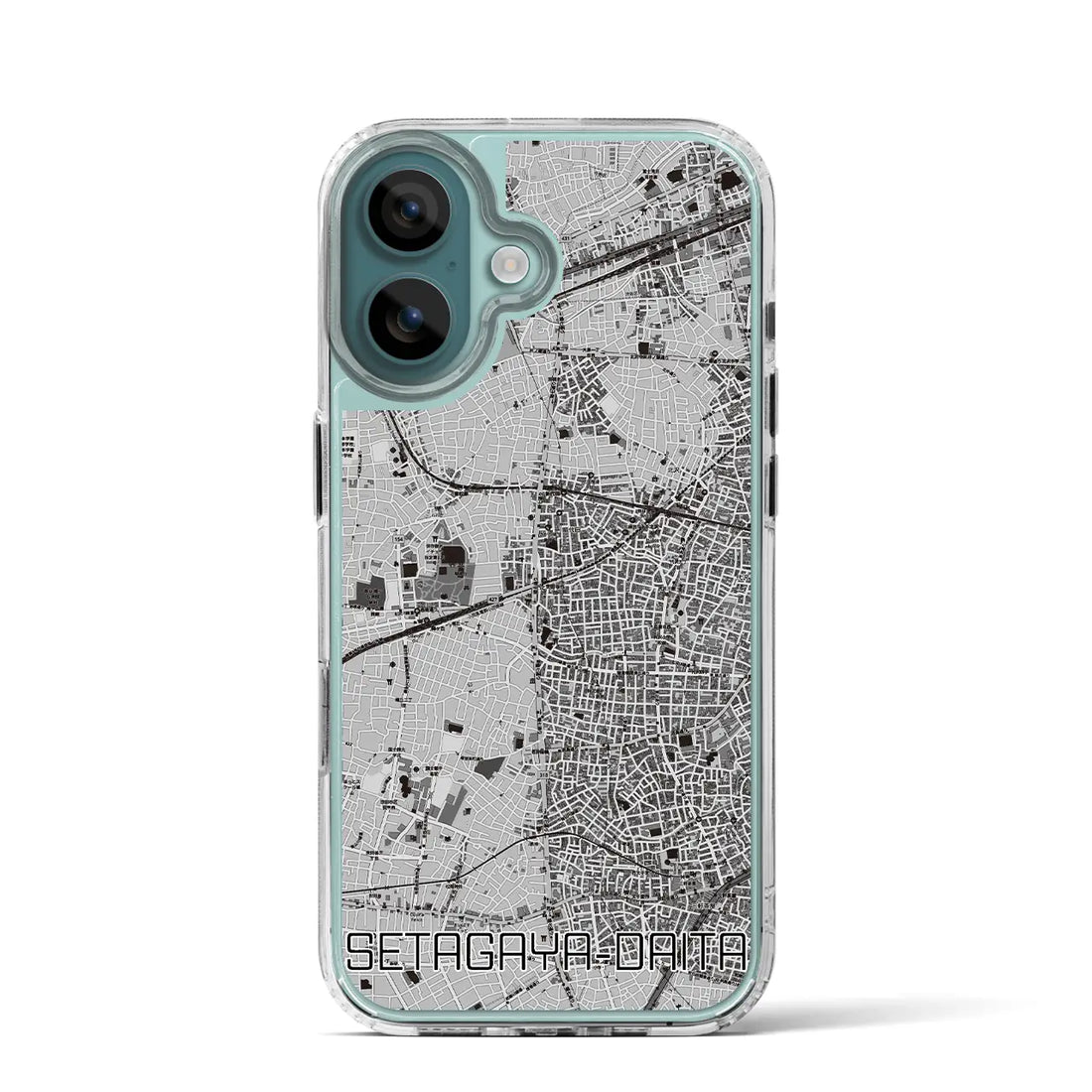 【世田谷代田（東京都）】地図柄iPhoneケース（MagSafeタイプ）モノトーン・iPhone 16 Pro 用