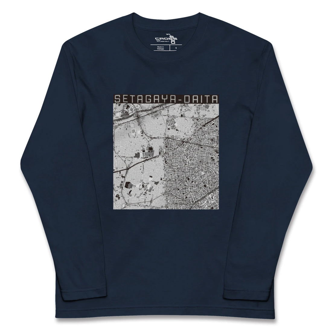 【世田谷代田（東京都）】地図柄ロングスリーブTシャツ