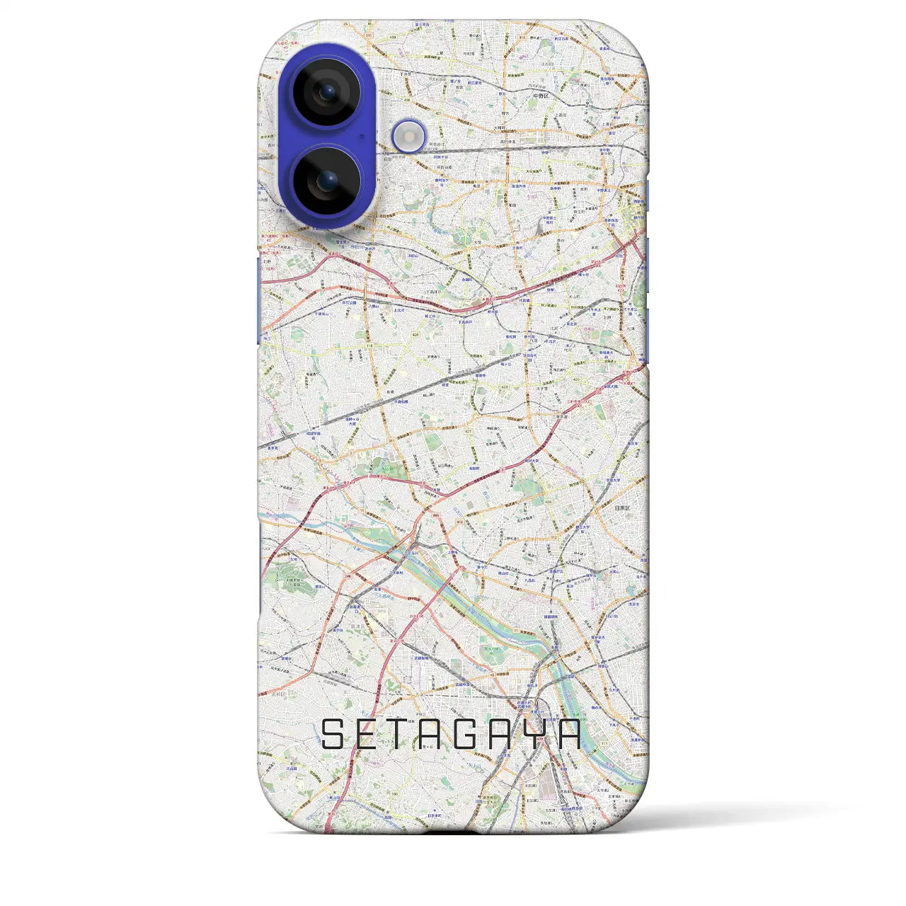 【世田谷2（東京都）】地図柄iPhoneケース（バックカバータイプ）ナチュラル・iPhone 16 Pro Max 用