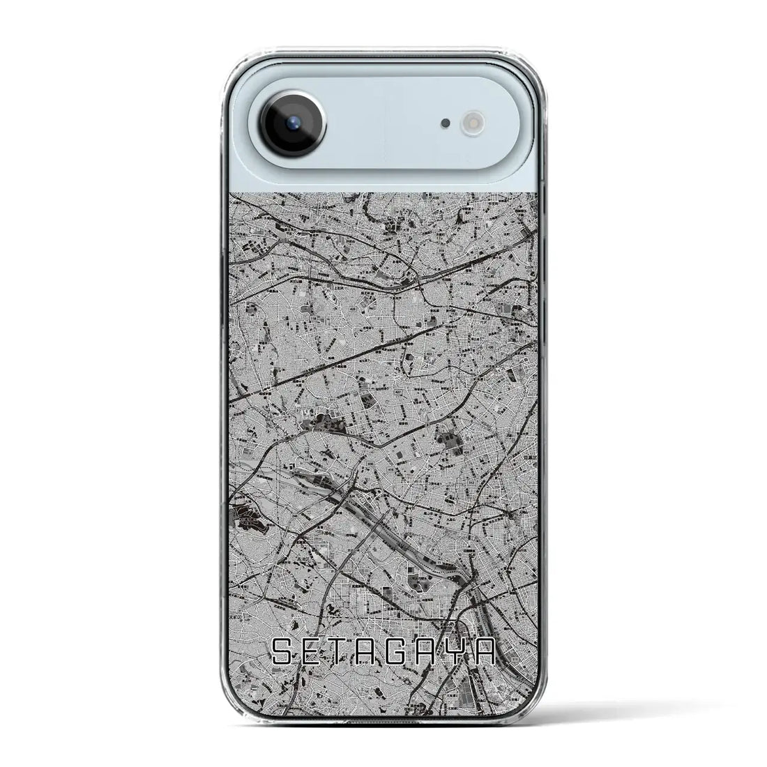 【世田谷2(東京都)】地図柄iPhoneケース(クリアタイプ)モノトーン・iPhone 17 Pro Max 用