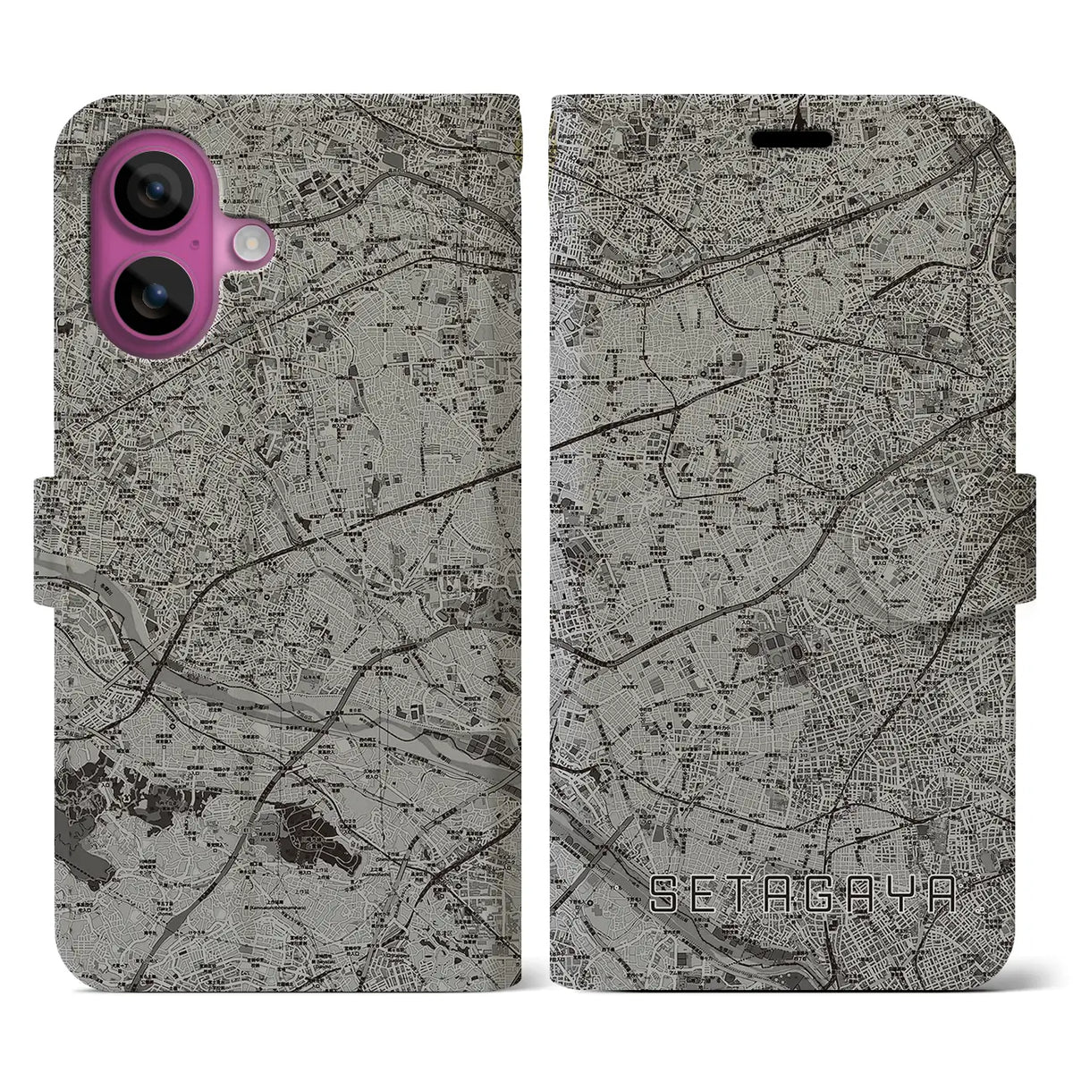 【世田谷2（東京都）】地図柄iPhoneケース（手帳タイプ）