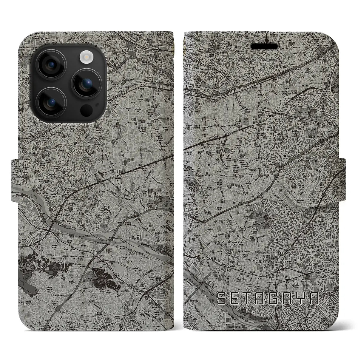【世田谷2（東京都）】地図柄iPhoneケース（手帳タイプ）