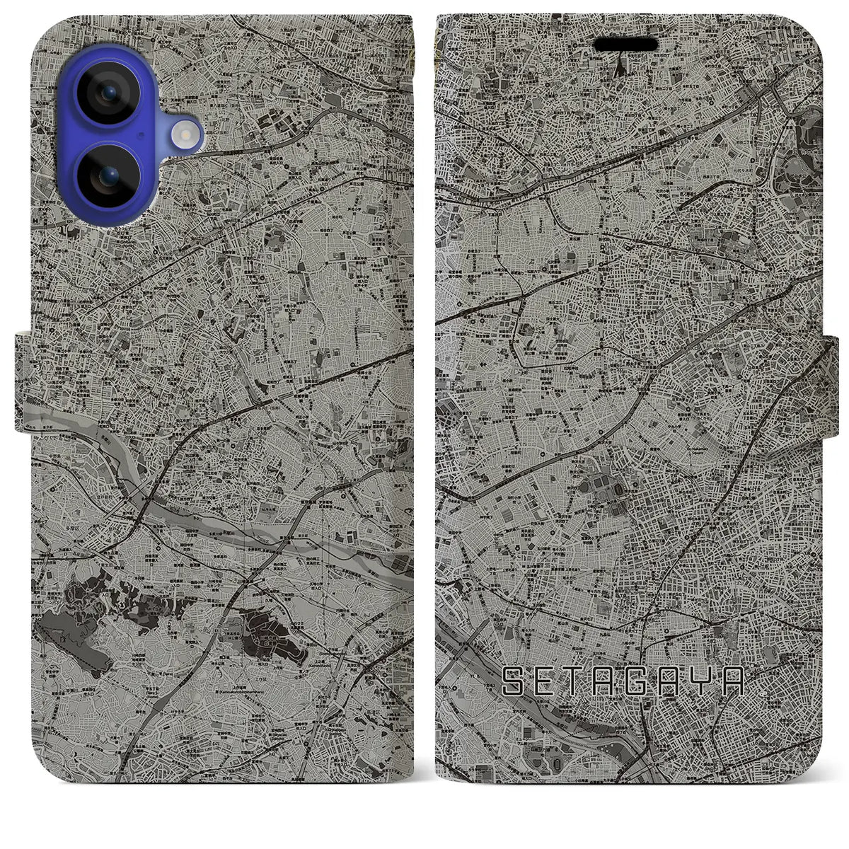 【世田谷2（東京都）】地図柄iPhoneケース（手帳タイプ）