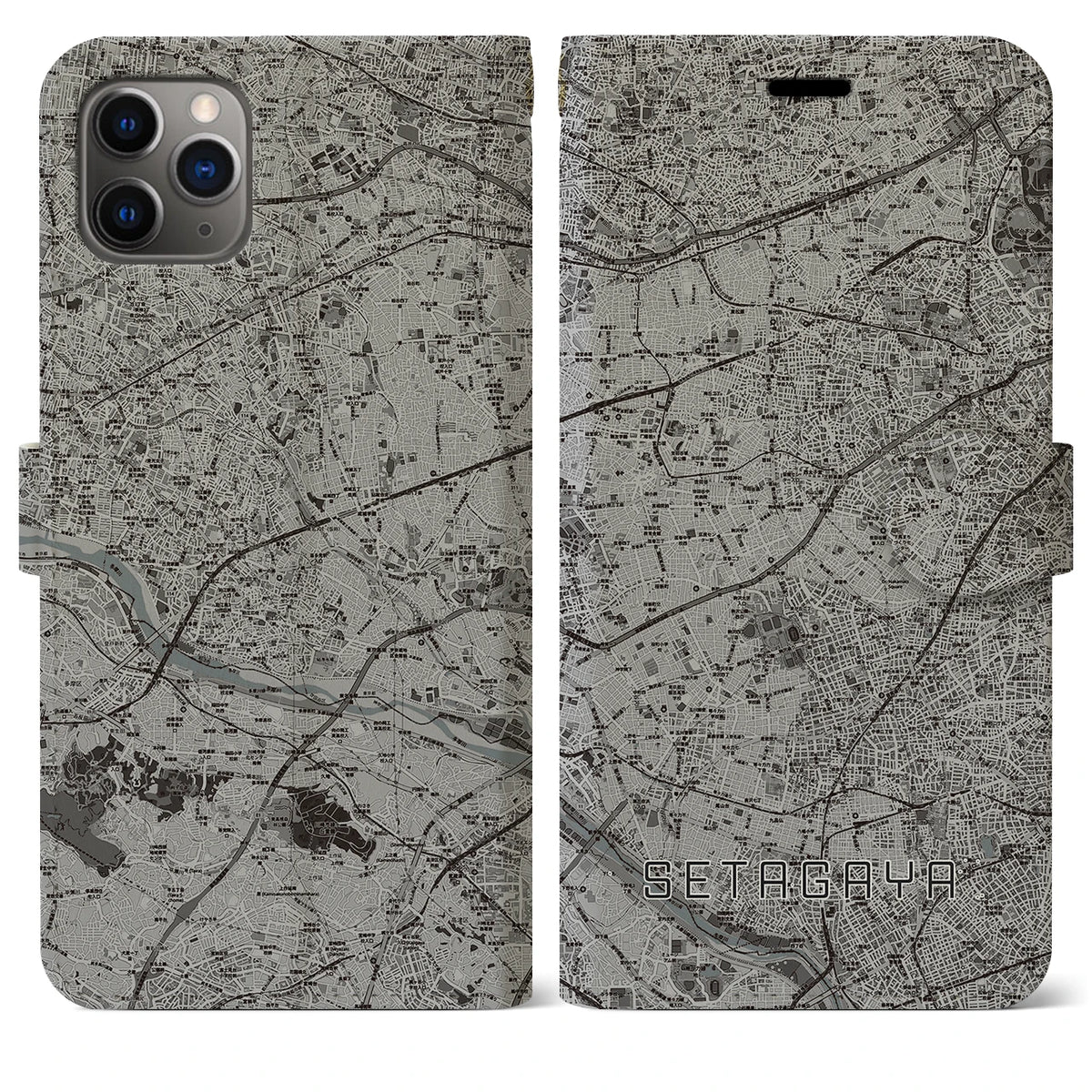 【世田谷2（東京都）】地図柄iPhoneケース（手帳タイプ）