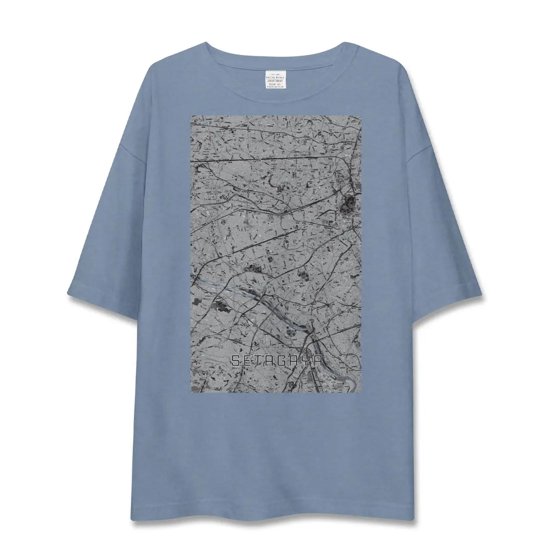 【世田谷2（東京都）】地図柄ビッグシルエットTシャツ