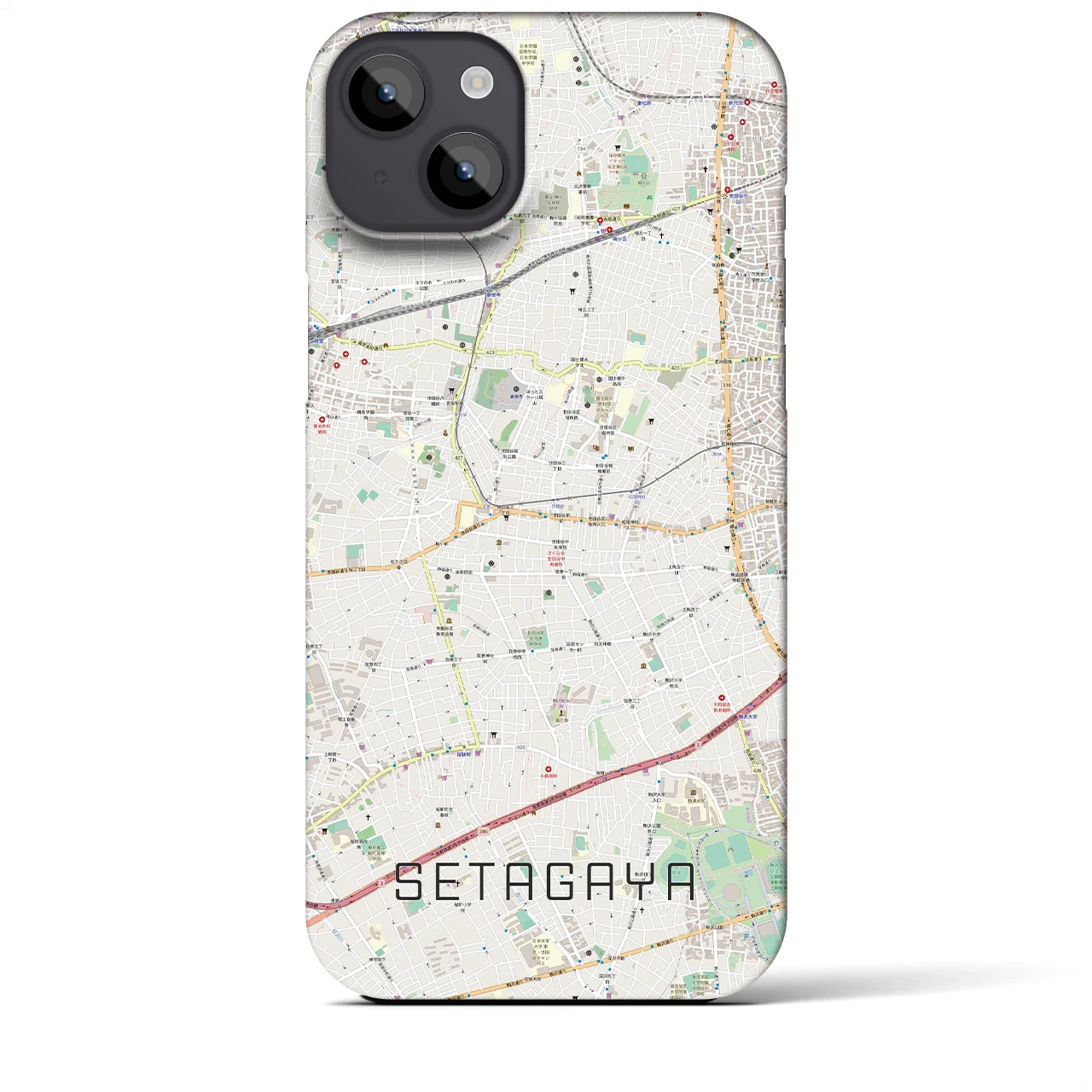 【世田谷（東京都）】地図柄iPhoneケース（バックカバータイプ）