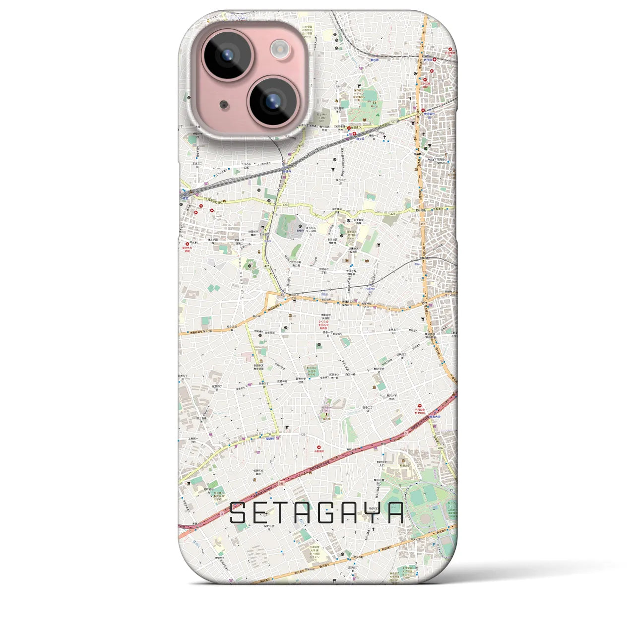 【世田谷（東京都）】地図柄iPhoneケース（バックカバータイプ）