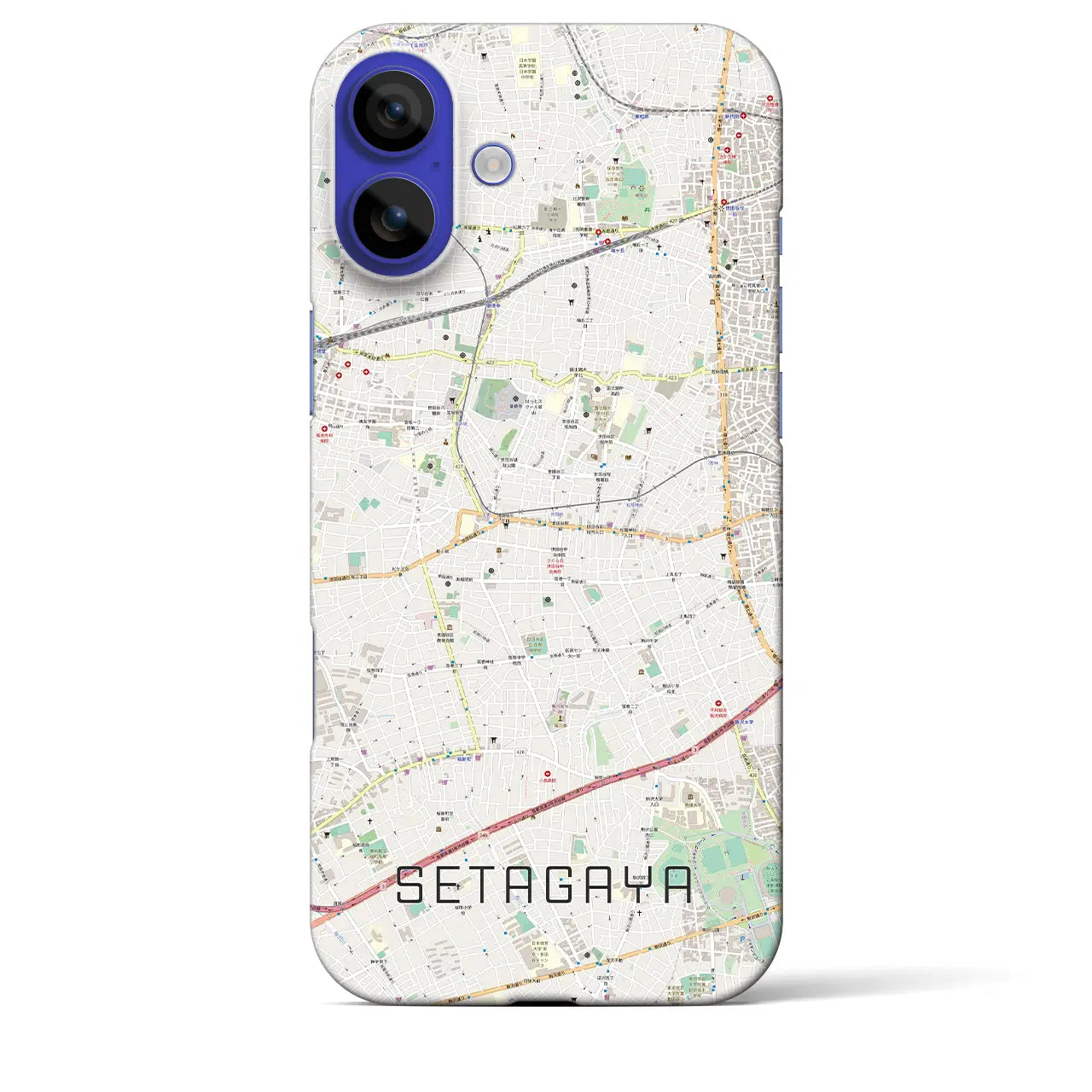 【世田谷（東京都）】地図柄iPhoneケース（バックカバータイプ）ナチュラル・iPhone 16 Pro Max 用