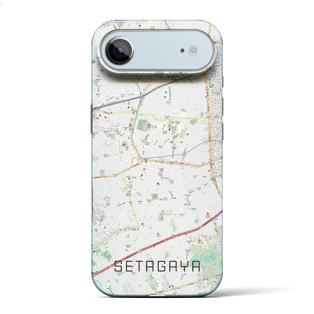 【世田谷（東京都）】地図柄iPhoneケース（バックカバータイプ）ブラック・iPhone 17 Pro Max 用