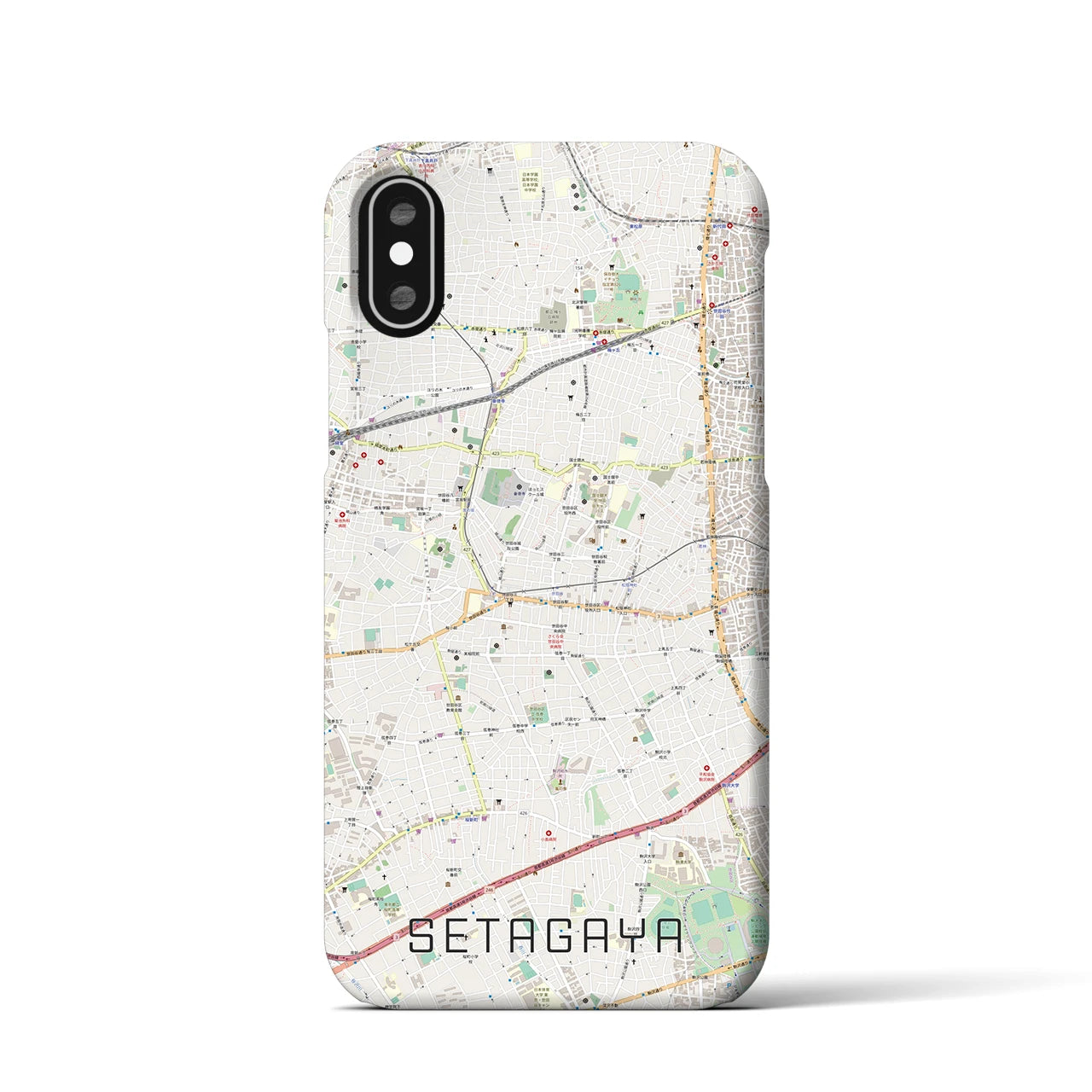 【世田谷（東京都）】地図柄iPhoneケース（バックカバータイプ）