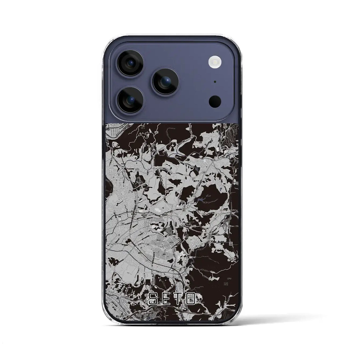 【瀬戸(愛知県)】地図柄iPhoneケース(クリアタイプ)モノトーン・iPhone 17 Pro Max 用