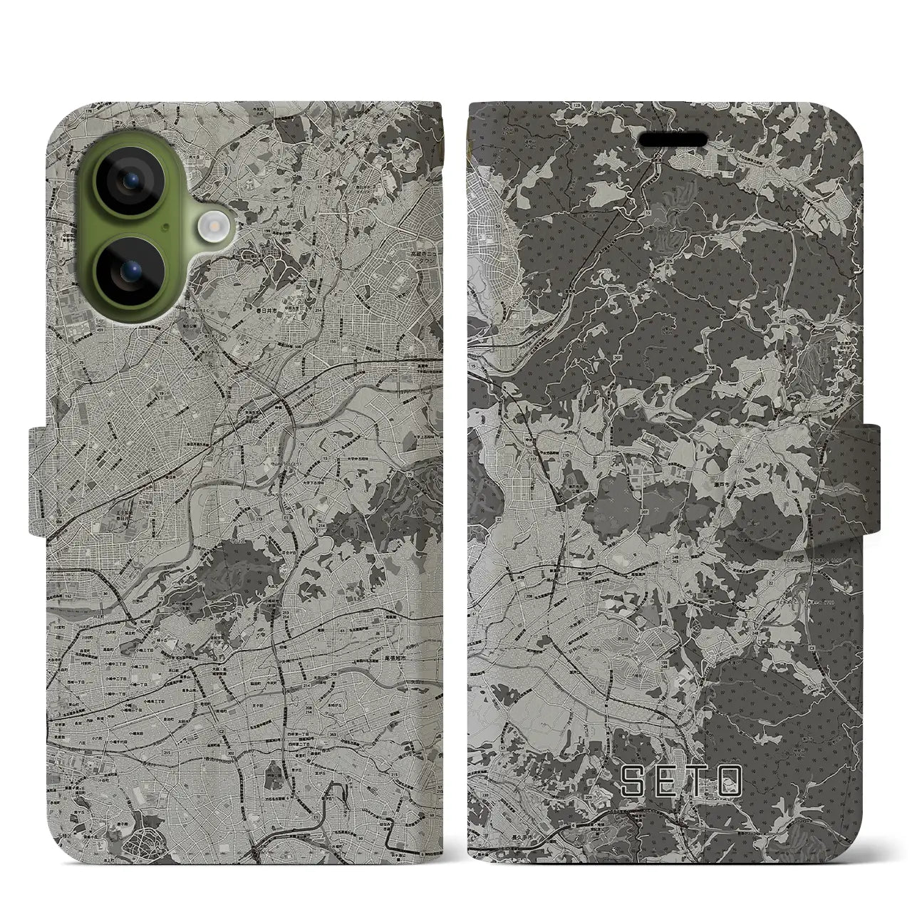 【瀬戸（愛知県）】地図柄iPhoneケース（手帳タイプ）