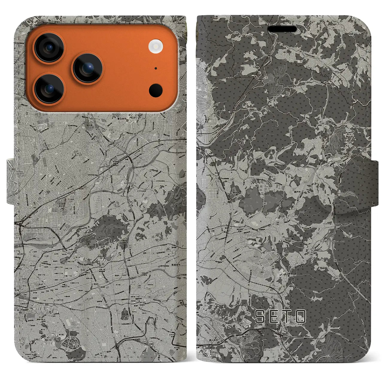 【瀬戸（愛知県）】地図柄iPhoneケース（手帳タイプ）