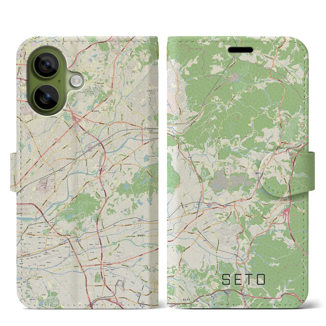 【瀬戸（愛知県）】地図柄iPhoneケース（手帳タイプ）