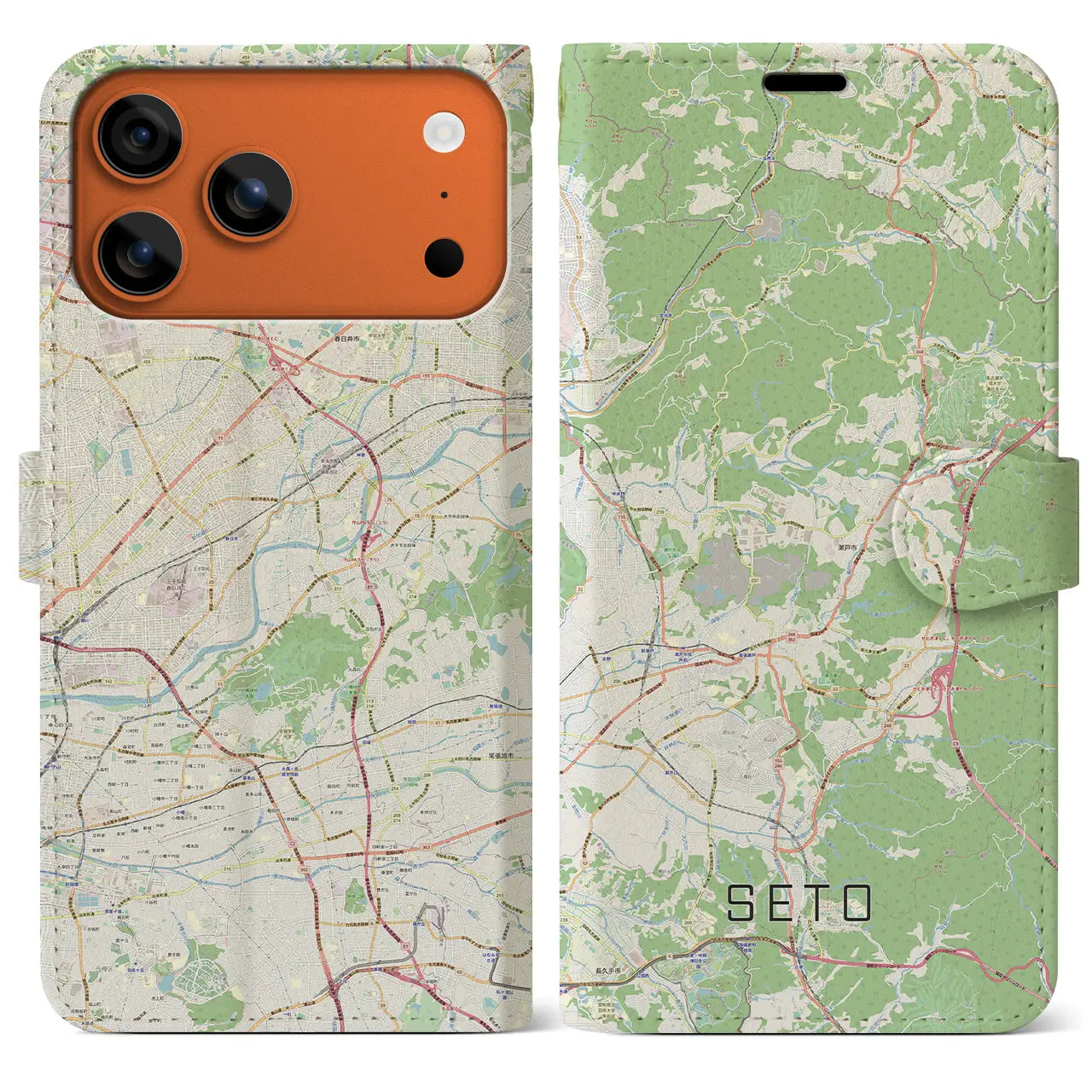 【瀬戸（愛知県）】地図柄iPhoneケース（手帳タイプ）