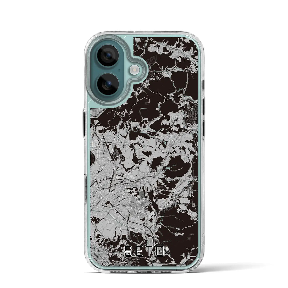 【瀬戸（愛知県）】地図柄iPhoneケース（MagSafeタイプ）モノトーン・iPhone 16 Pro 用