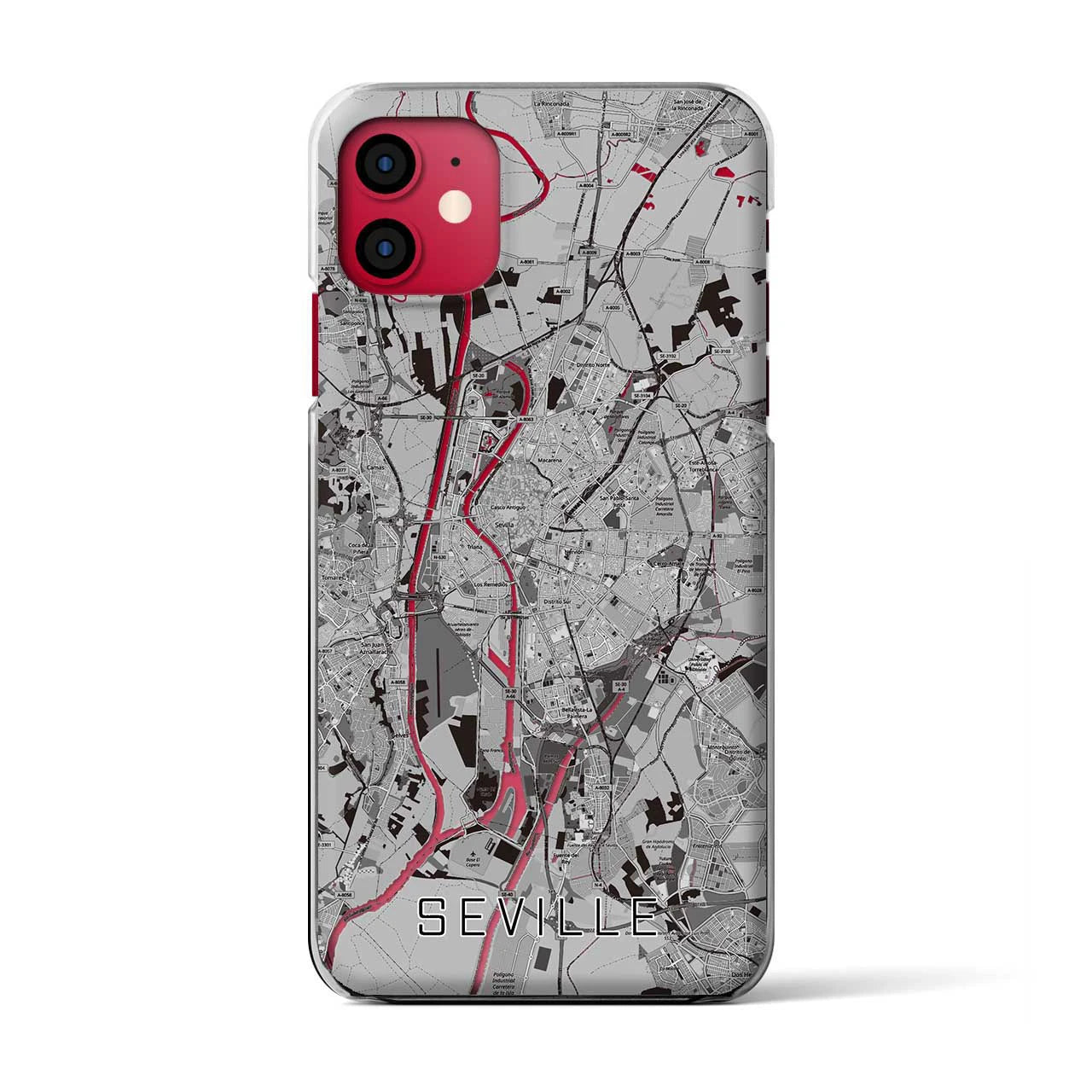 【セビリア（スペイン）】地図柄iPhoneケース（クリアタイプ）