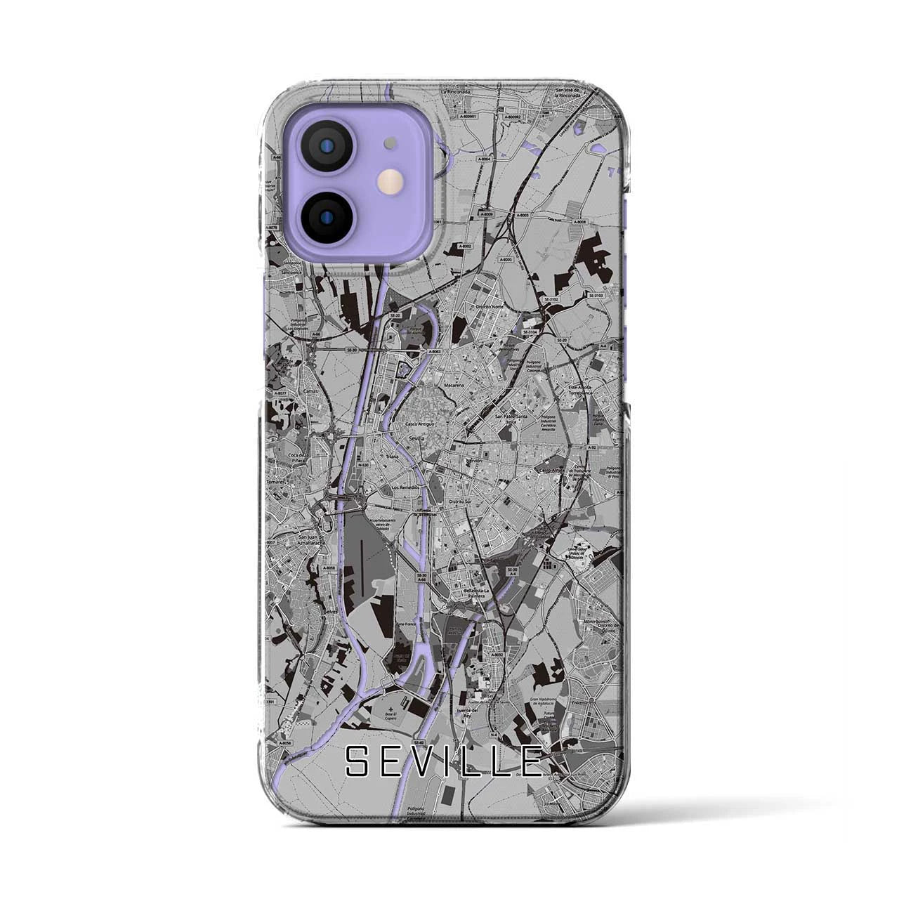 【セビリア（スペイン）】地図柄iPhoneケース（クリアタイプ）