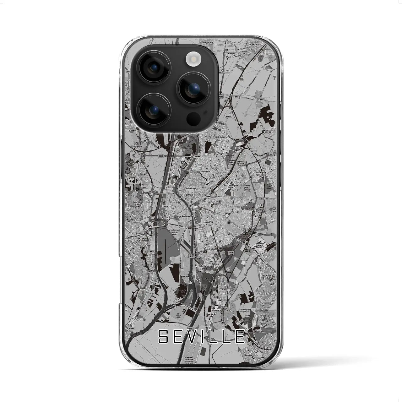 【セビリア（スペイン）】地図柄iPhoneケース（クリアタイプ）
