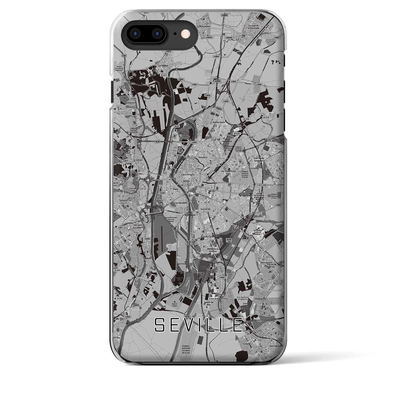【セビリア（スペイン）】地図柄iPhoneケース（クリアタイプ）