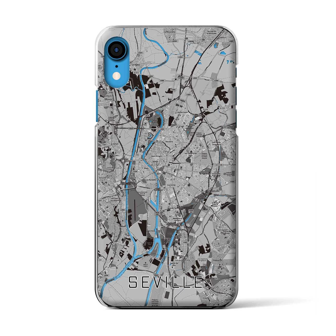 【セビリア（スペイン）】地図柄iPhoneケース（クリアタイプ）