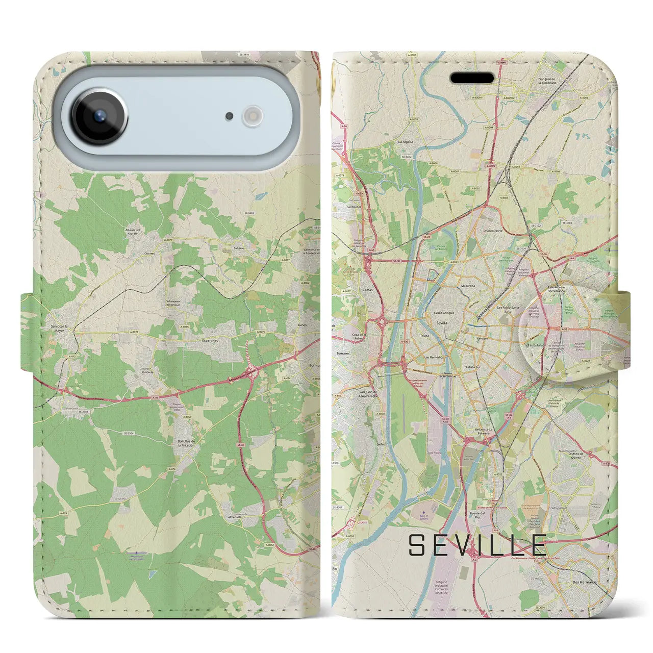 【セビリア（スペイン）】地図柄iPhoneケース（手帳タイプ）