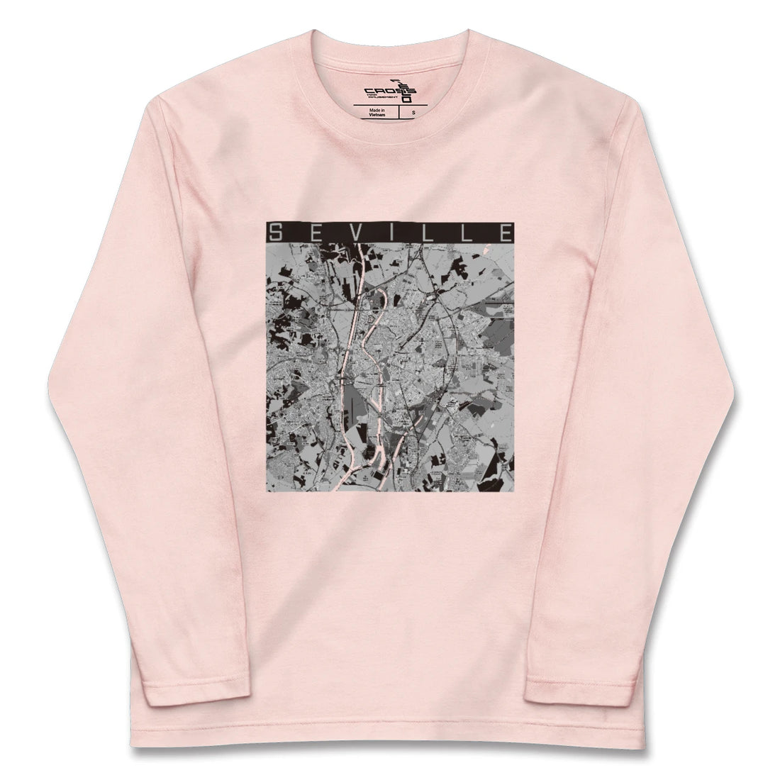 【セビリア(スペイン)】地図柄ロングスリーブTシャツ