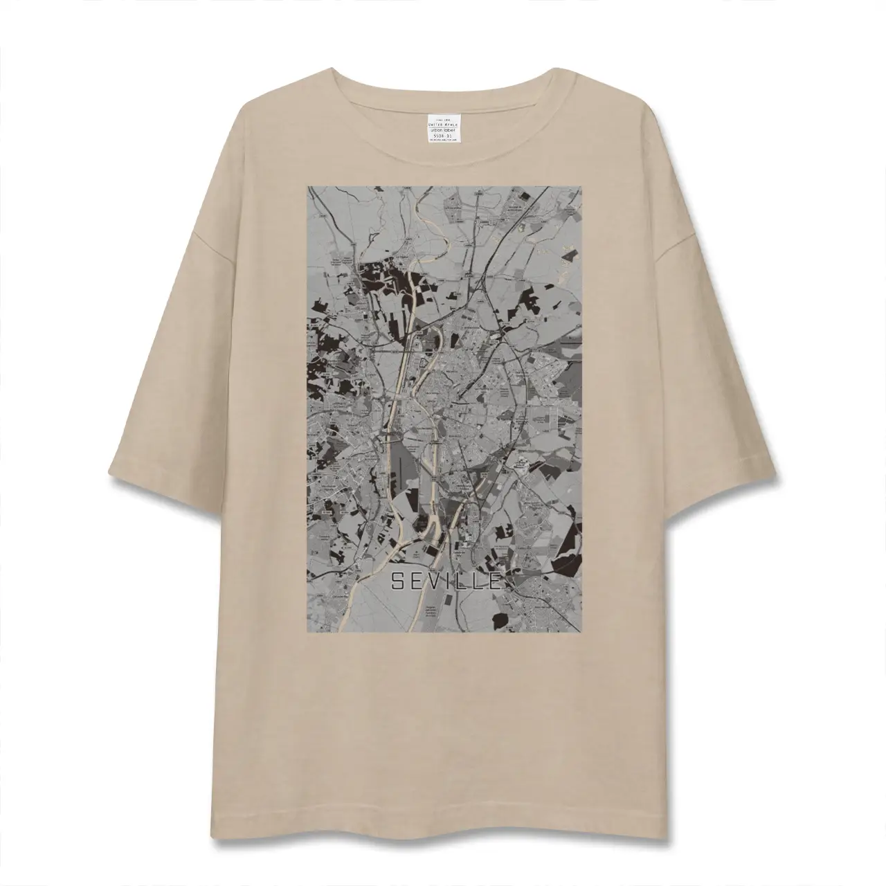 【セビリア（スペイン）】地図柄ビッグシルエットTシャツ