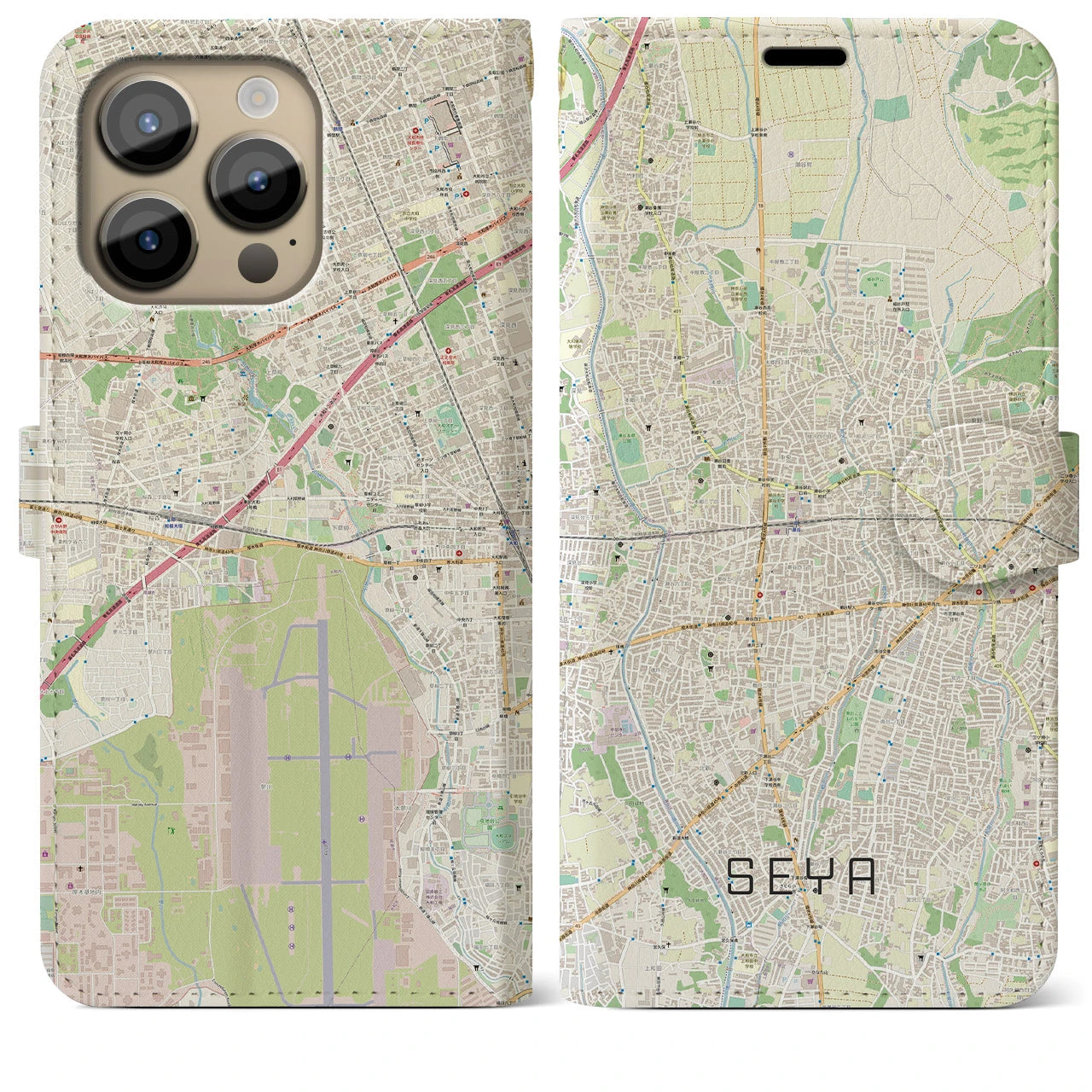 【瀬谷（神奈川県）】地図柄iPhoneケース（手帳タイプ）