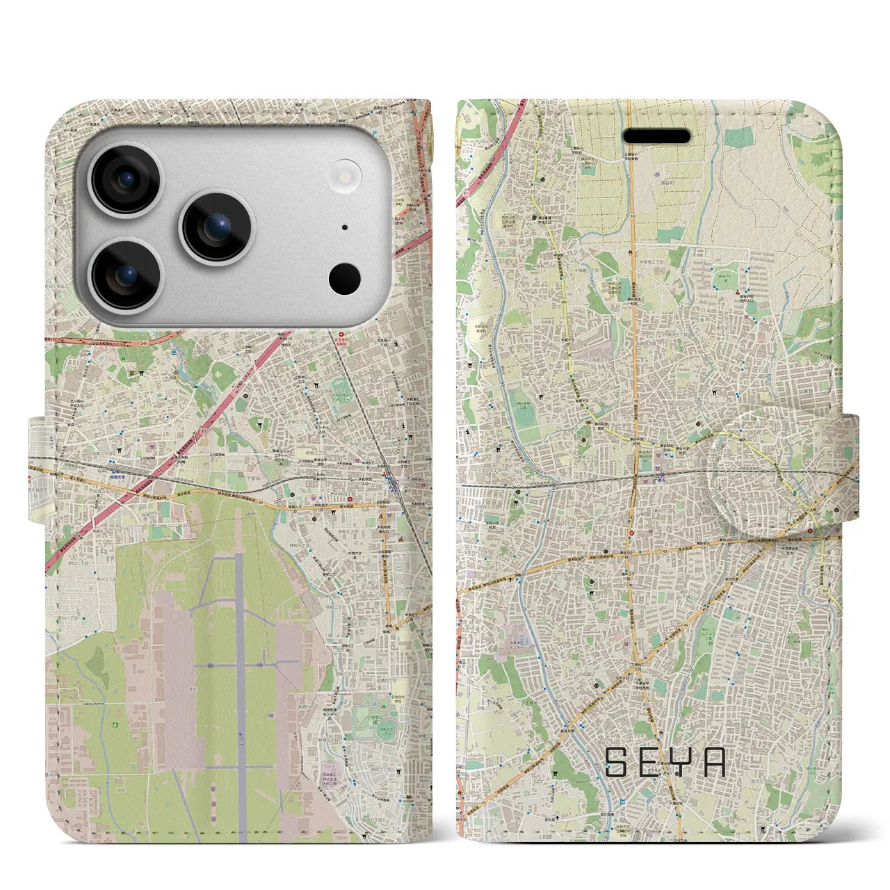 【瀬谷（神奈川県）】地図柄iPhoneケース（手帳タイプ）