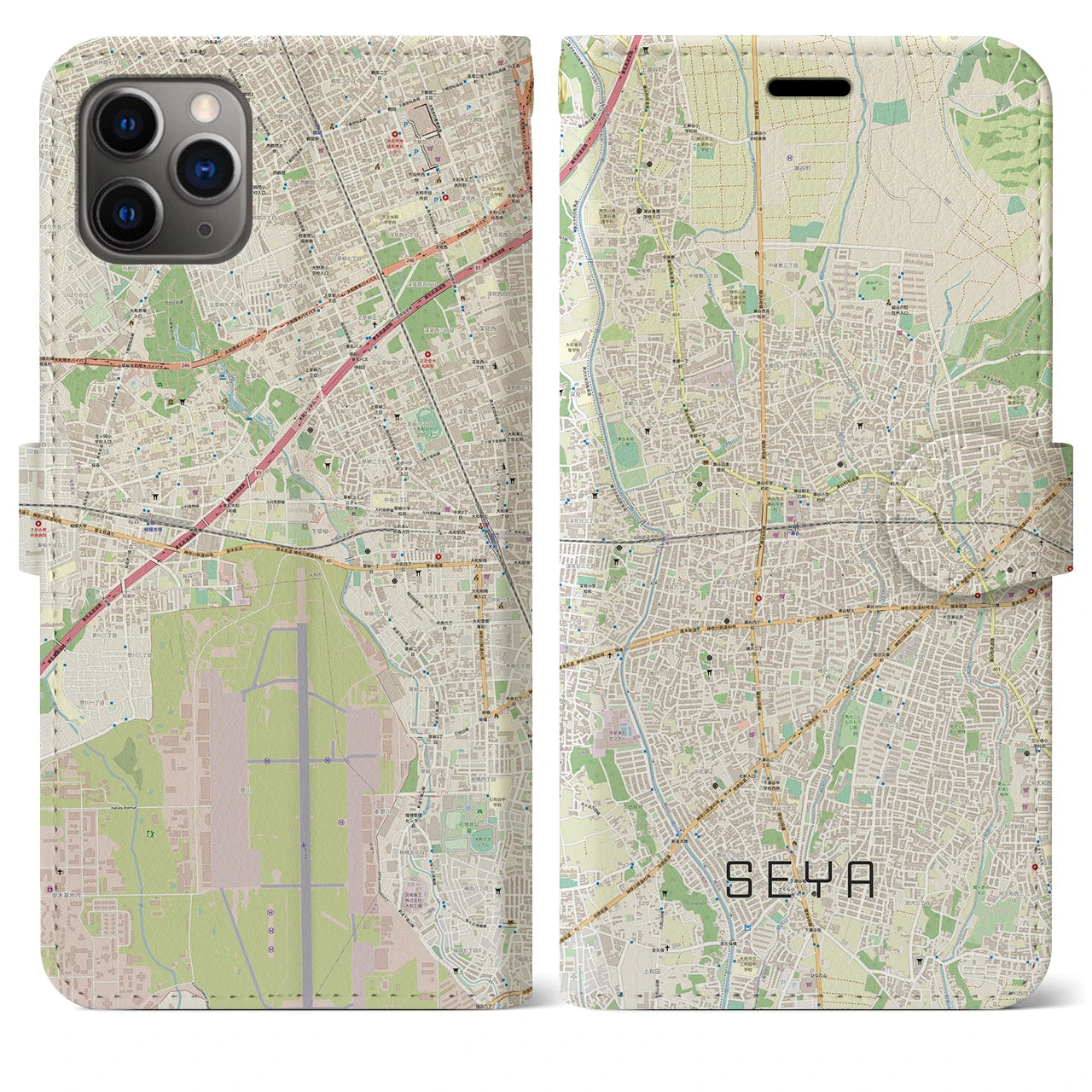 【瀬谷（神奈川県）】地図柄iPhoneケース（手帳タイプ）