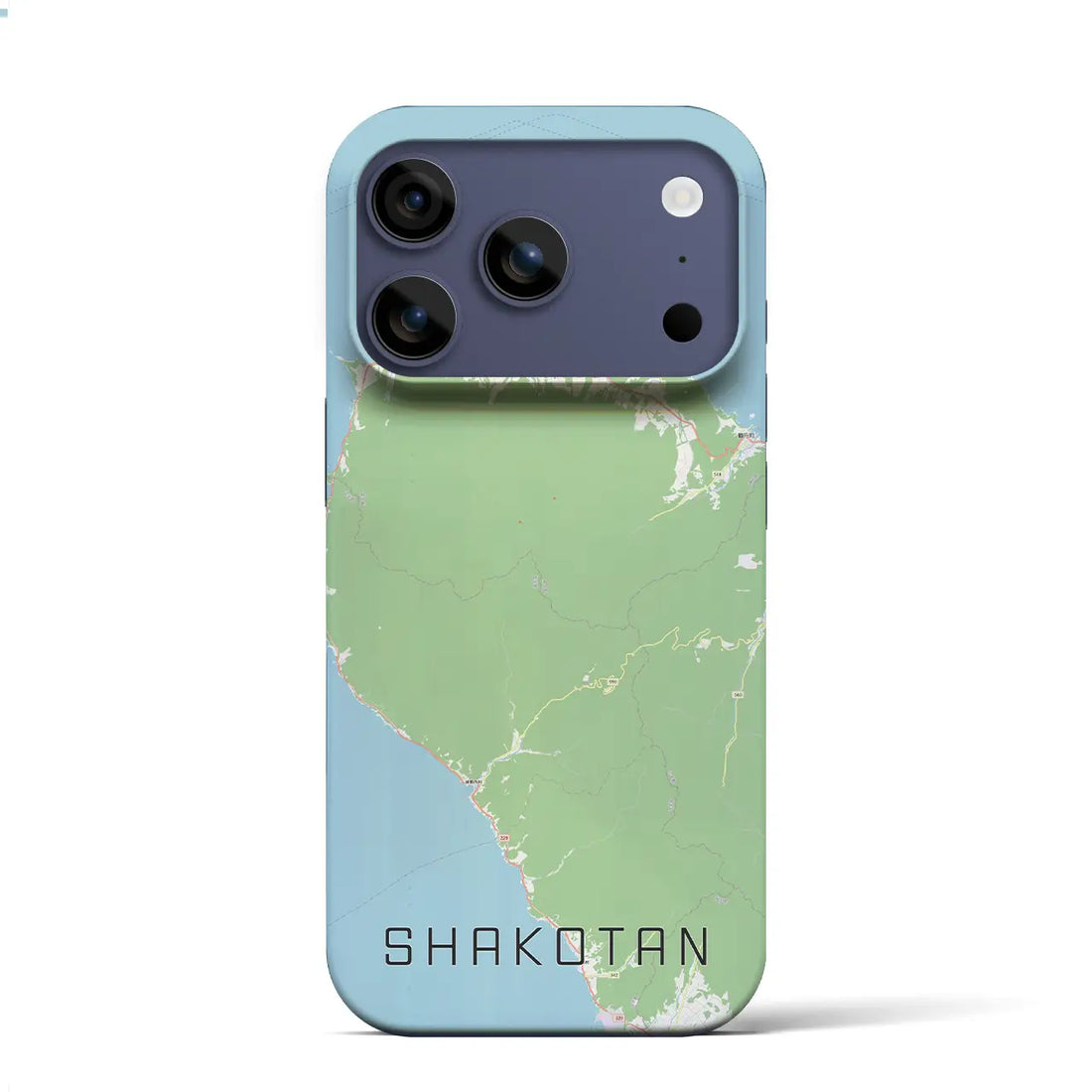 【積丹（北海道）】地図柄iPhoneケース（バックカバータイプ）ブラック・iPhone 17 Pro Max 用