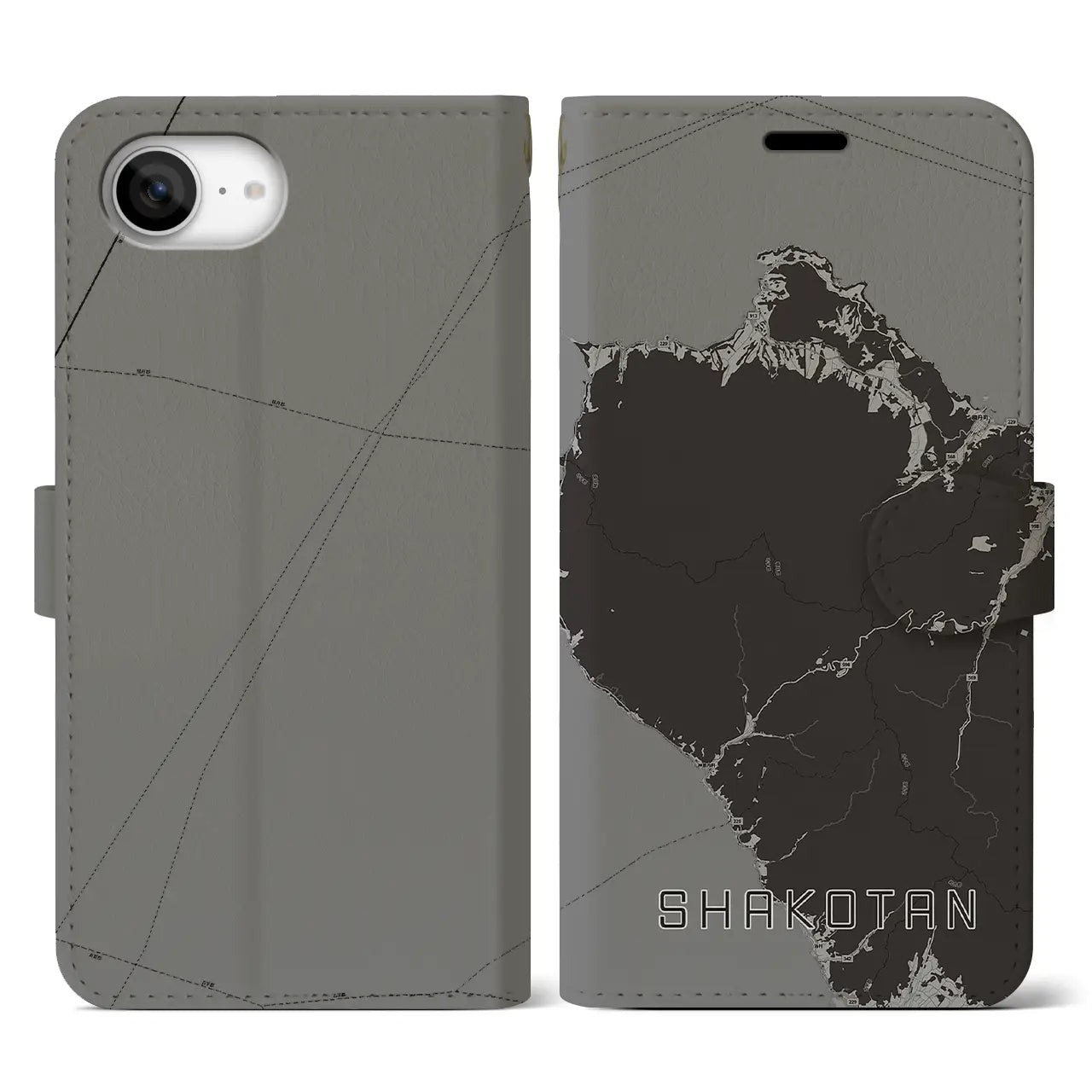 【積丹（北海道）】地図柄iPhoneケース（手帳タイプ）