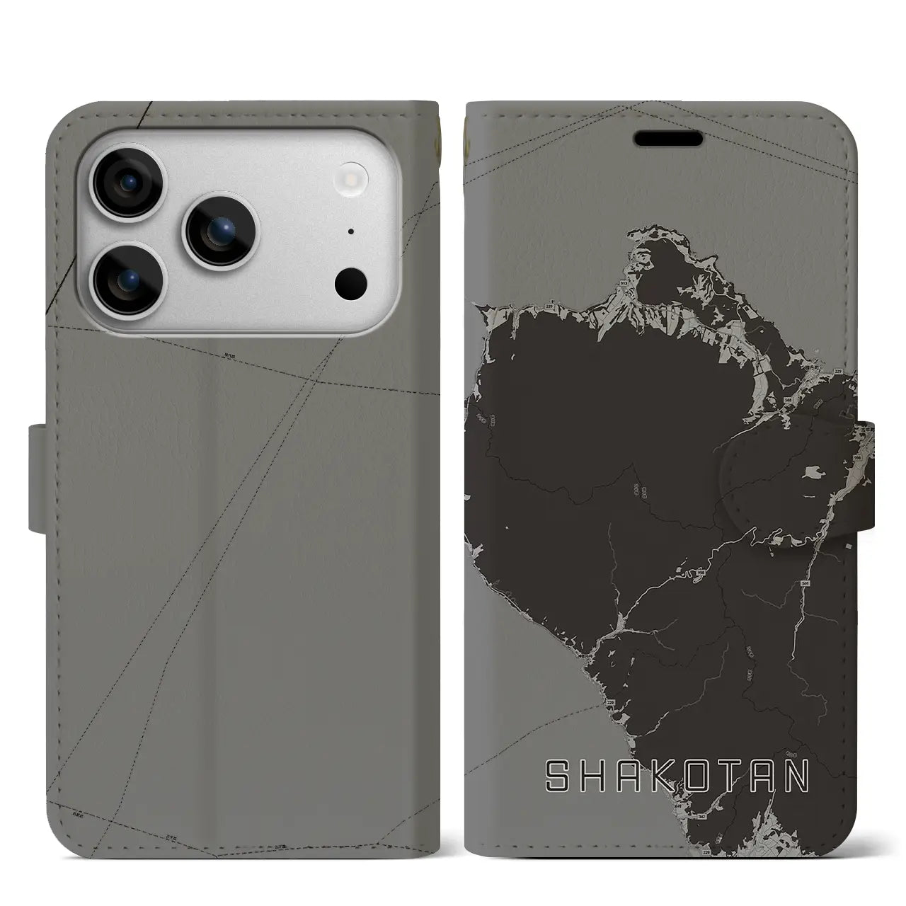 【積丹（北海道）】地図柄iPhoneケース（手帳タイプ）