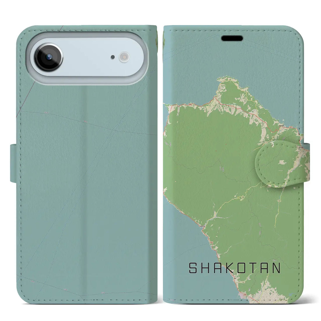 【積丹（北海道）】地図柄iPhoneケース（手帳タイプ）ナチュラル・iPhone 17 Pro Max 用