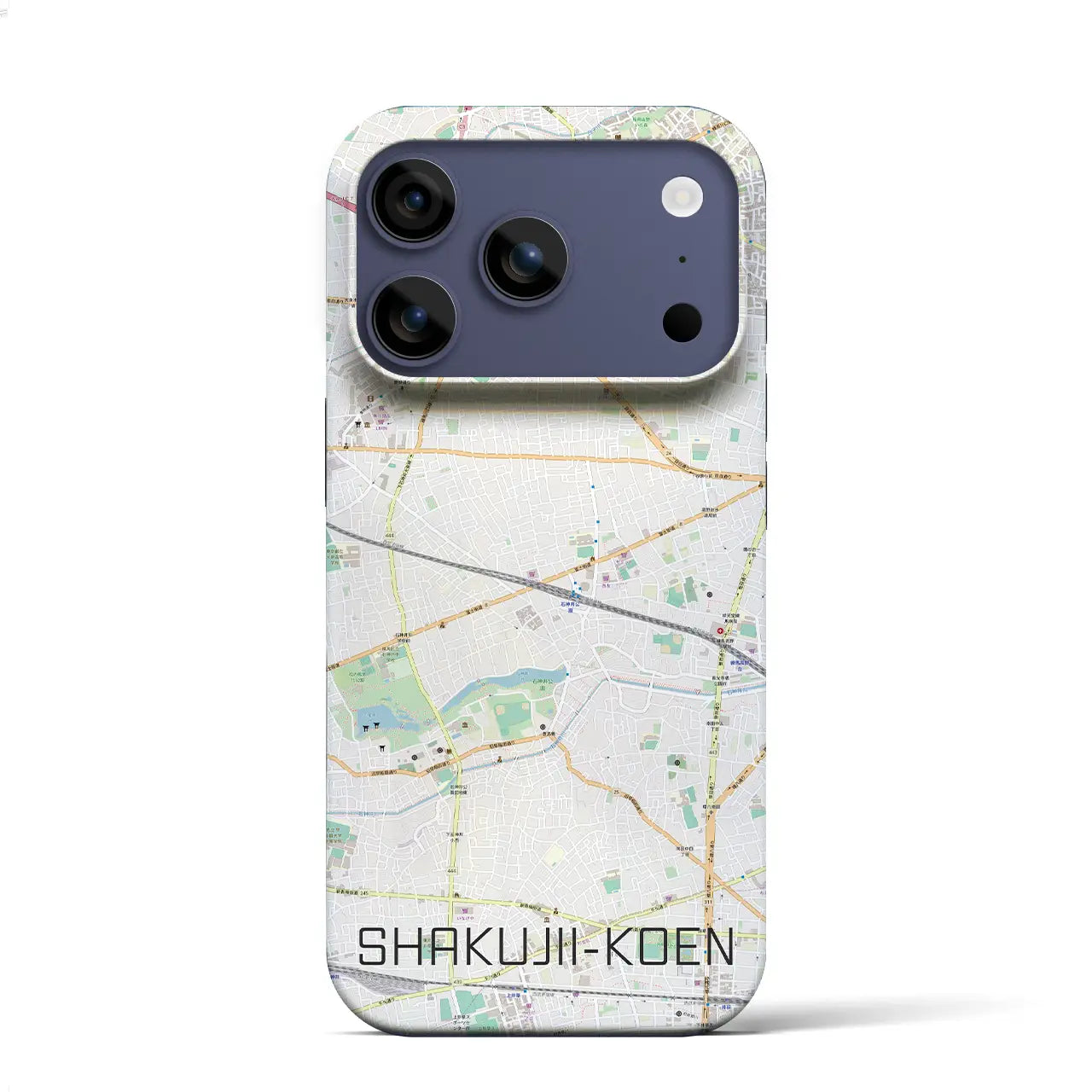 【石神井公園（東京都）】地図柄iPhoneケース（バックカバータイプ）