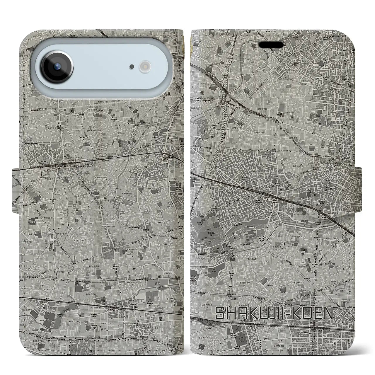 【石神井公園（東京都）】地図柄iPhoneケース（手帳タイプ）