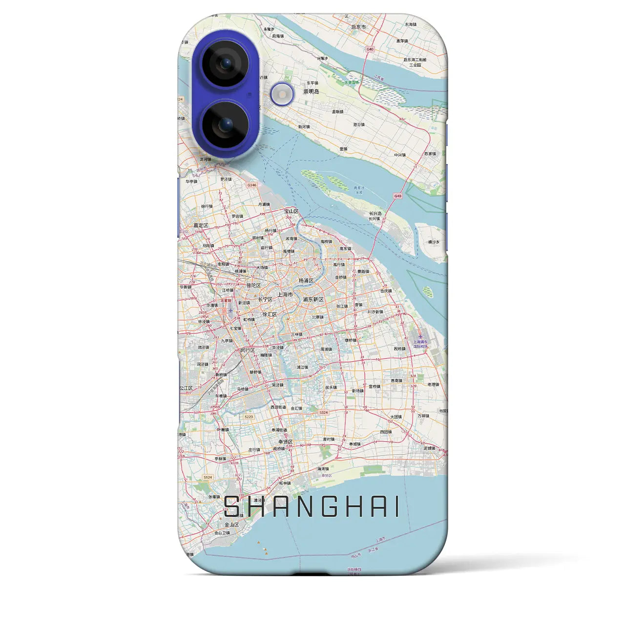 【上海2（中華人民共和国）】地図柄iPhoneケース（バックカバータイプ）