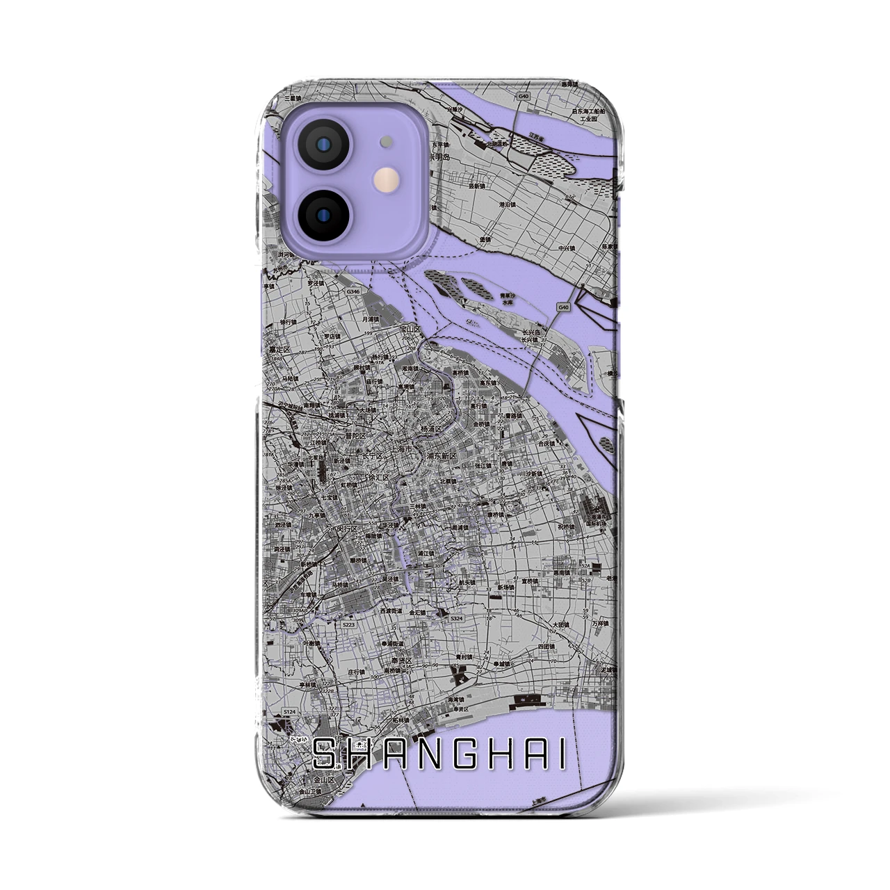 【上海2（中華人民共和国）】地図柄iPhoneケース（クリアタイプ）